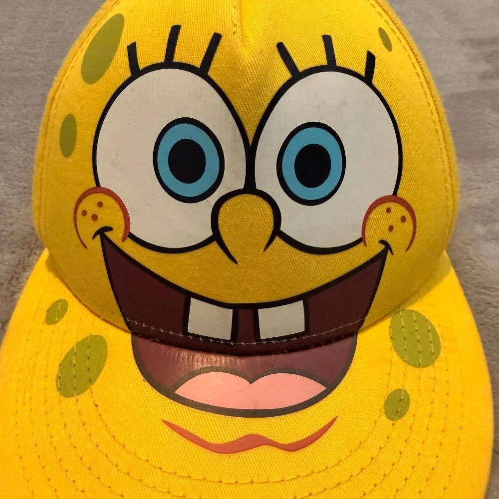 Set of 2 Youth Hats Nickelodeon SpongeBob Snapback & DC Batman Elastic Cap